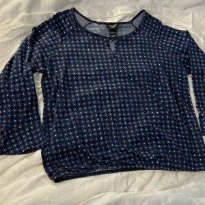 Olsen Sz L/14 Navy Long Sleeve Top - Like New